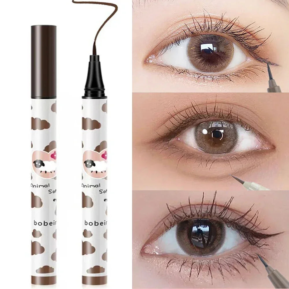Waterproof Quick Dry Liquid Eyeliner Lying Silkworm Eyelash Pen Long-lasting Black Brown Eyeliner Pencil Beauty Eyes Makeup Tool