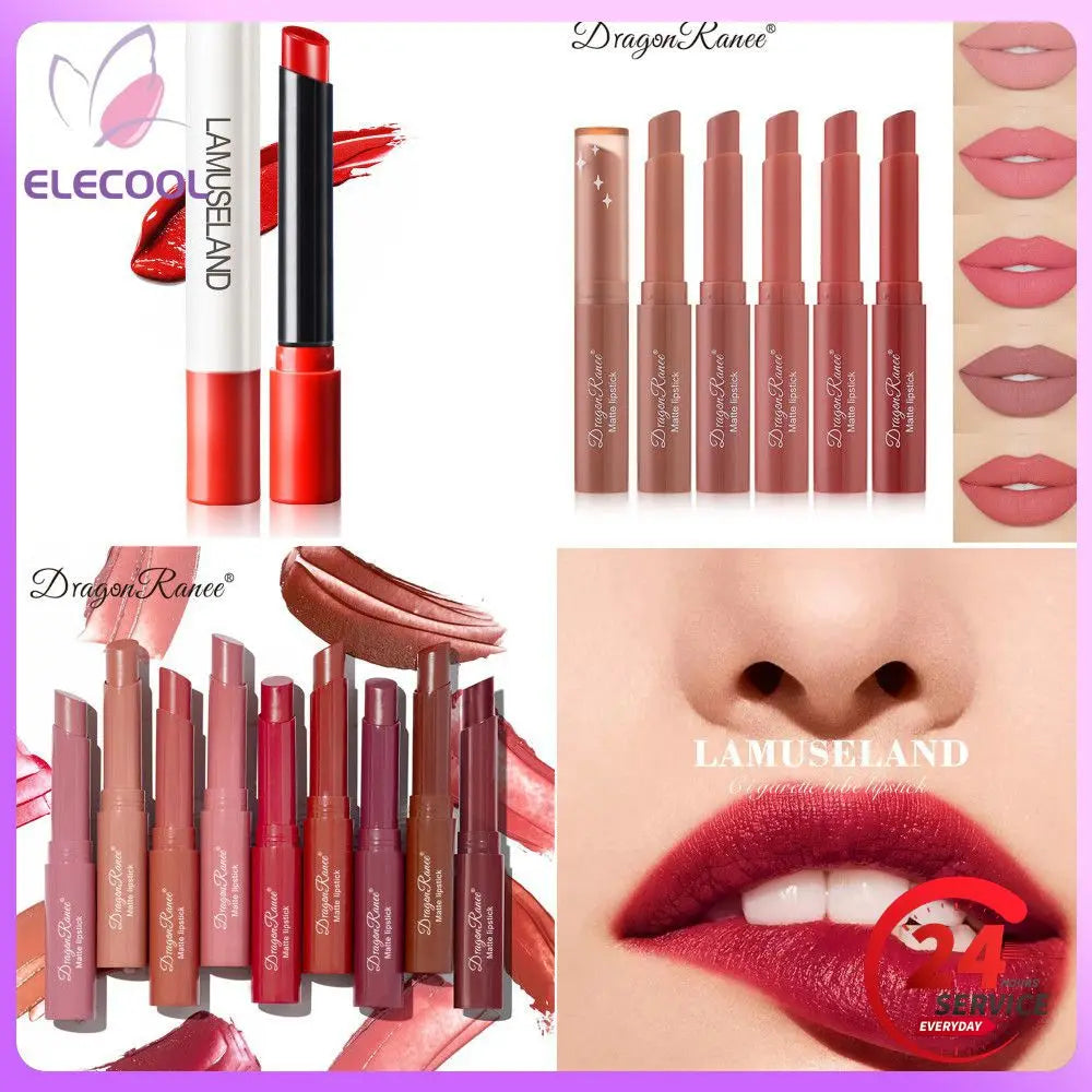 High-Quality Matte Lipstick Waterproof Smooth Lipstick For Lips Sweat-Proof Matte Texture Shape Korea Cosmetic Make-Up For Women