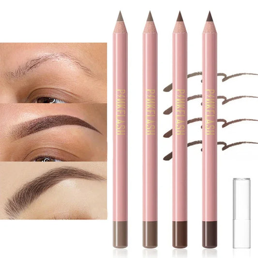 4 Color Brown Eyebrow Pencil Waterproof Sweat-proof Long Lasting Easy To Wear Natural Wood  Eyebrow Pen Makeup Eyebrow Cosmetics