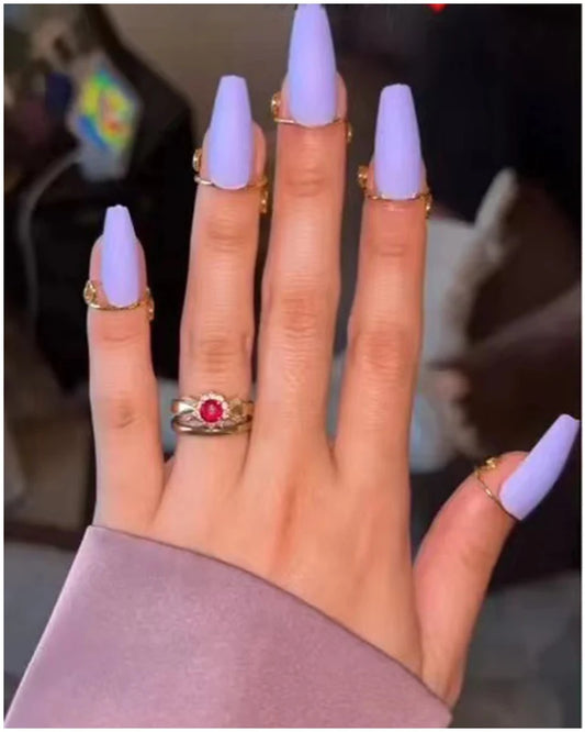 10 pezzi set di anelli per unghie sottili per ladys quotidiano di dito protettivo copertura alla moda anello di gioielli alla manicure della fidanzata