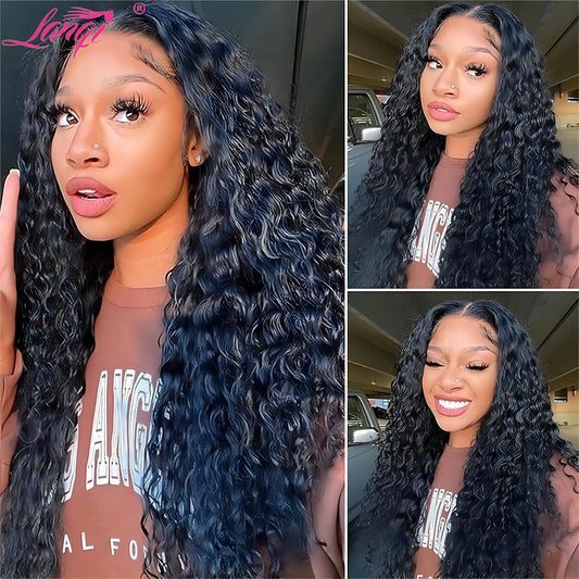Deep Wave Wigs 13x4 Curly Lace Front Human Hair Wig 250 Density Glueless Wig Human Hair Transparent Lace Frontal Wig for Women
