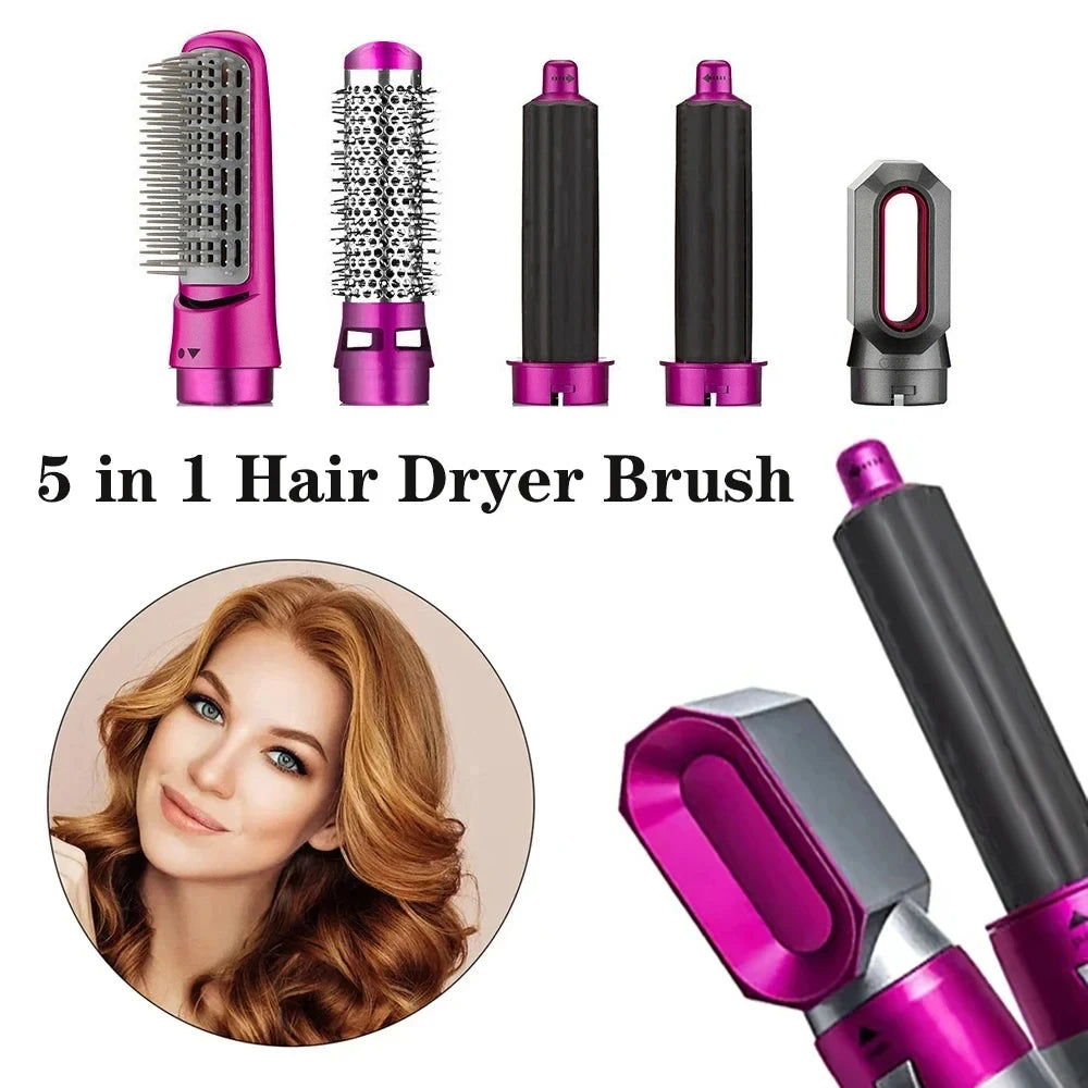 5in1 Hair Dryer Hot Air Comb Set Professional Curling Brush Hair Styler Hair Dryer Brush Hair Straightener Styling Tool