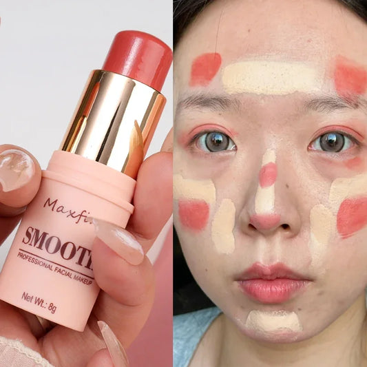 Natural Multi-function Blush Cream Stick Cheek Face Rouge Blusher Waterproof Lasting Moisturize Lipstick Blush Pen Korean Makeup