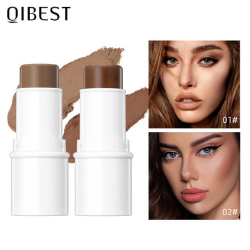 QIBEST Contour Stick Face Bronzer Makeup Waterproof Matte Finish Highlighters Shadow Contouring Pencil Stick Lasting Cosmetics
