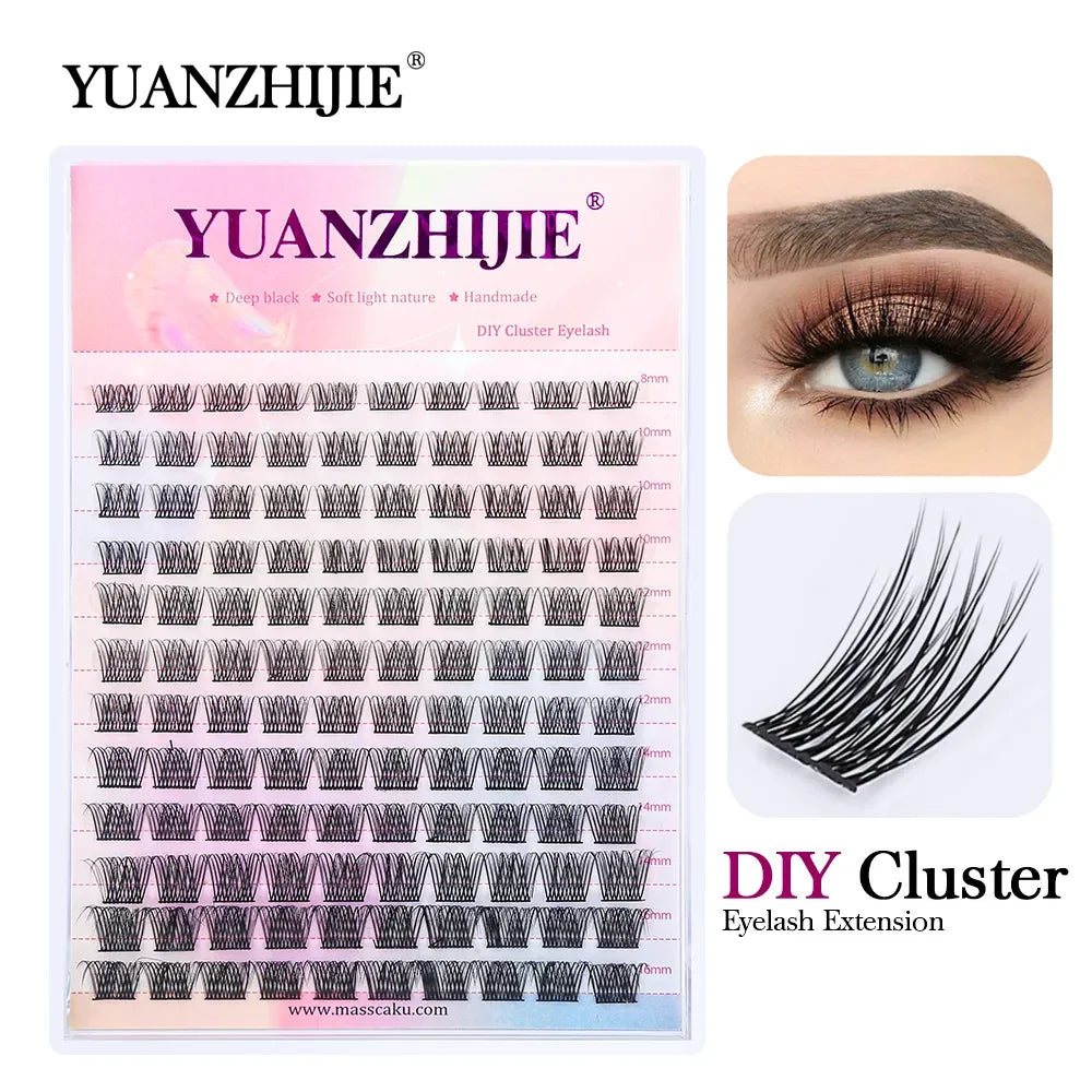 DIY Clusters Eyelash Extension Dovetail Segmented Lashes 48 Volume Natural Segmented Eyelashes Bundles