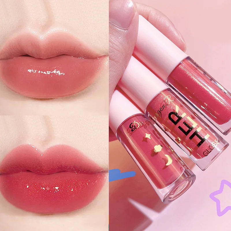 Liquid Lipstick Waterproof Moisturizing Long Lasting Shiny Lip Gloss Natural Makeup Jelly Lip Glaze Shimmer Lip Cosmetic