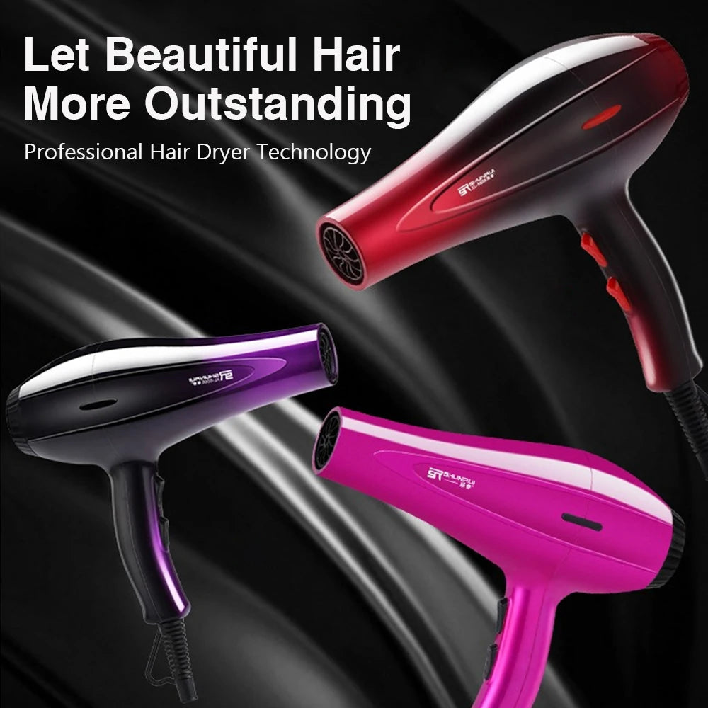 High-Power Ionic Hair Dryer Fast Heating and Hot/Cold 9 Gears Adjustment Professional Hairdryer Blow Dryer with Accessories