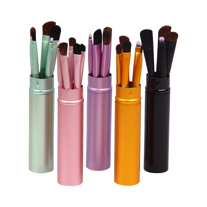 5 Pc Makeup Brushes Tool Set Eyeshadow Concealer Eyebrow Lip Blending Beauty Make Up Skin-friendly Brushes Women Cosmestic Tool