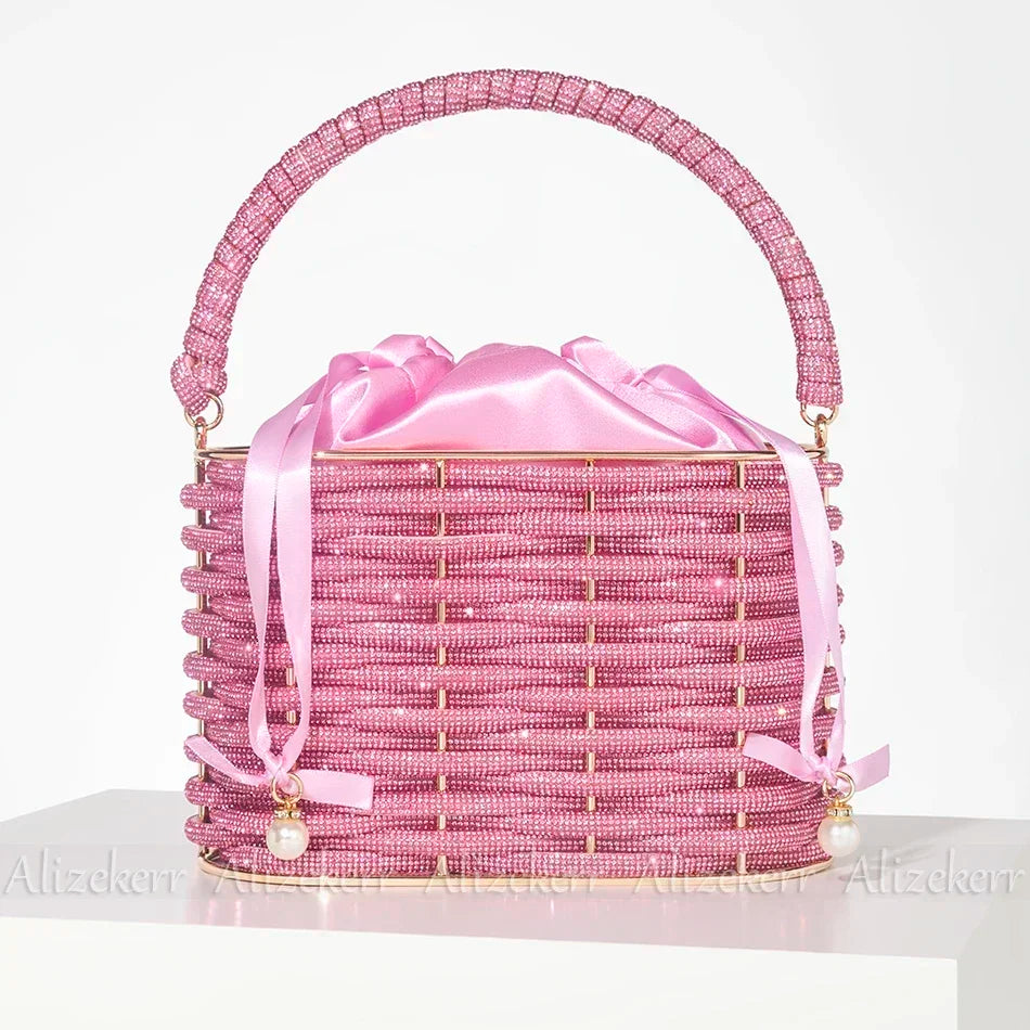 Kongqtee Crystal Rhinestone Crossbody Bags For Women Bling Purse Mini Top  Handle Handbag Chain Mesh Clutch For Party | Fruugo BH