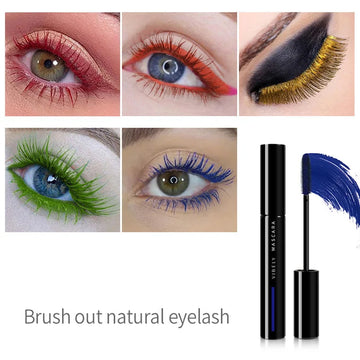 Colored Mascara Eyelashes Lengthening Curled Lash Blue Yellow Green Mascara WaterProof Longlasting smudgeproof Eye Makeup