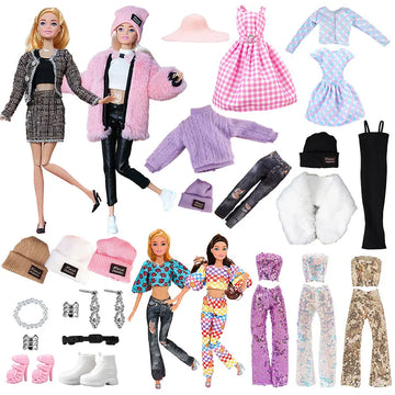 25 estilo Barbies Doll Roupas roupas vestido de moda suéter adequado para 30 cm de acessórios de boneca bjd figurinos presentes de aniversário