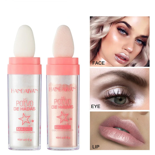 Glitter Highlighter Powder High Gloss Illuminating Powder Professional Face Makeup Eyeshadow Lips Shimmering Hair Body Make Up