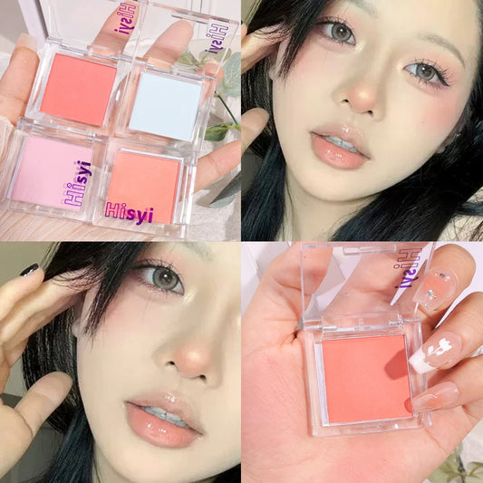 Peach Blush Makeup Palette Monochrome Mineral Powder Rose Pink Rouge Long Lasting Natural Cheek Tint Waterproof Blusher Cosmetic