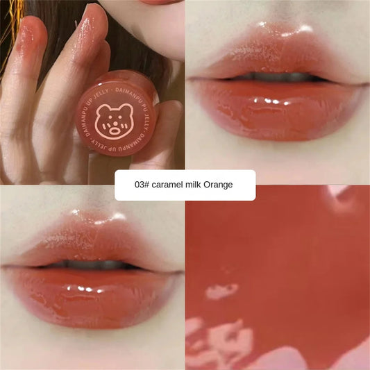 Lipstick Jelly Lip Gloss Daimanpu Seal Shaped Lip Glaze Moisturizing Sweet Gentle Brighten Color Lip Cosmetics Makeup for Women