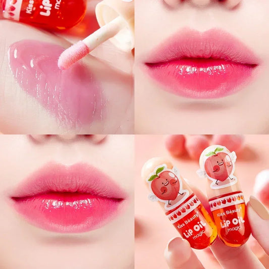 Peach Moisturizing Lip Gloss Peach Waterproof Glossy Long Lasting Not Sticky Natural Lip Tint Daily Makeup Lip Oil Primer