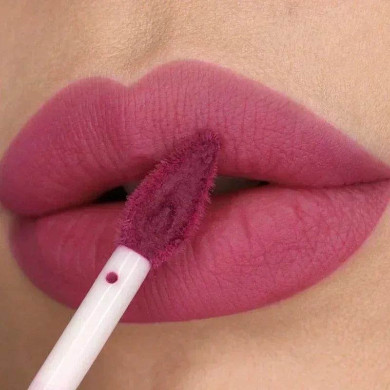 Velvet Matte Lip Gloss 18 Colors Lasting Waterproof Nude Liquid Lipstick Moisturizing Non-stick Cup Lip Glaze Makeup Cosmetics