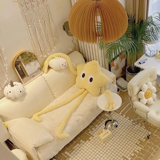 160cm Giant Plush Wish Star Long-legged Star Plush Pillow Cute Pink Flower Sofa Stuffed Cushion Birthday Gift