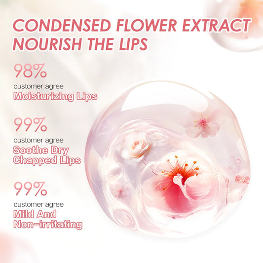 CARSLAN Color Lip Balm Flower Essence Extra Moisturizing Natural Lasting Lip Plumper Non Sticky Lip Gloss Makeup Lip Care