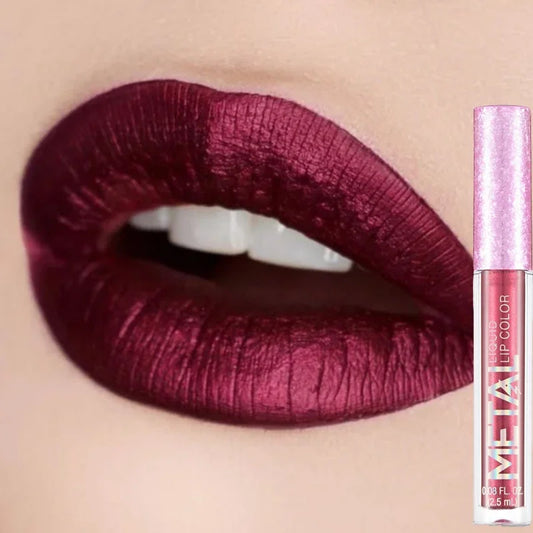 12 Colors Matte Metallic Lip Gloss Long Lasting Non-stick Cup Nude Matte Metallic Lip Color Lipstick Waterproof Lip Glaze Makeup