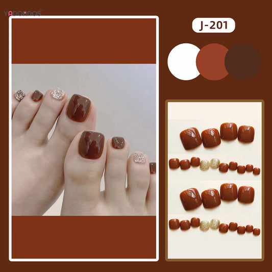 Caramel faux ongles avec décoration de paillettes à ongles incassables naturels usure simple pour la décoration de bricolage du ongle