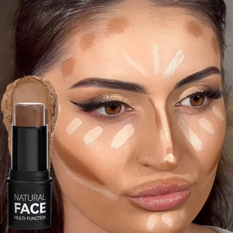 Face Brown Bronzer Contour Stick Face Foundation Makeup Pen Lasting Smooth Contour Shadow Blusher Highlight Concealer Cosmetics