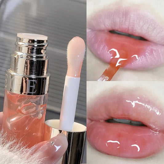 Crystal Jelly Honey Lip Oil Translucent Water Lip Gloss Liquid Lipstick Non Stick Sexy Gloss Moisturizer Lip Glaze Korean Makeup