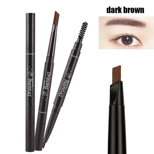 5 Color Double Ended Eyebrow Pencil Waterproof Make Up Long Lasting No Blooming Rotatable Triangle Eye Brow Tattoo Pen Makeup
