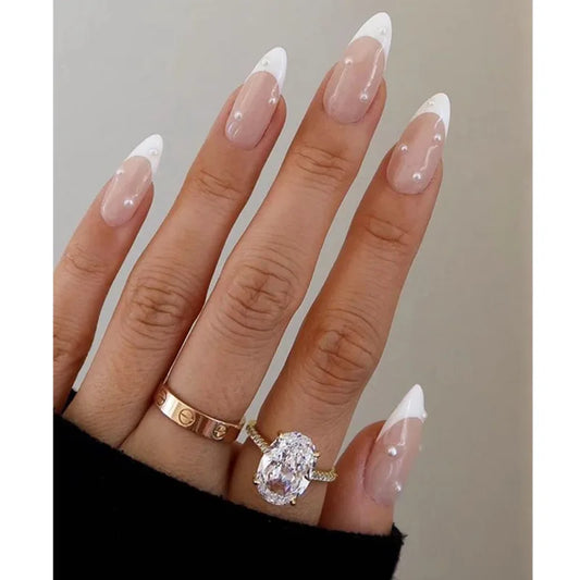24pcs/box finger press falso francese su nail art indossabili linee semplici unghie false punte di copertura completa