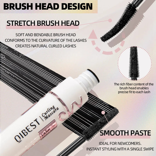 QIBEST High Quality Mascara Lengthening Waterproof Black Lash Eyelash Extensions Natural Eyeslashes Beauty Makeup Eyes Cosmetics