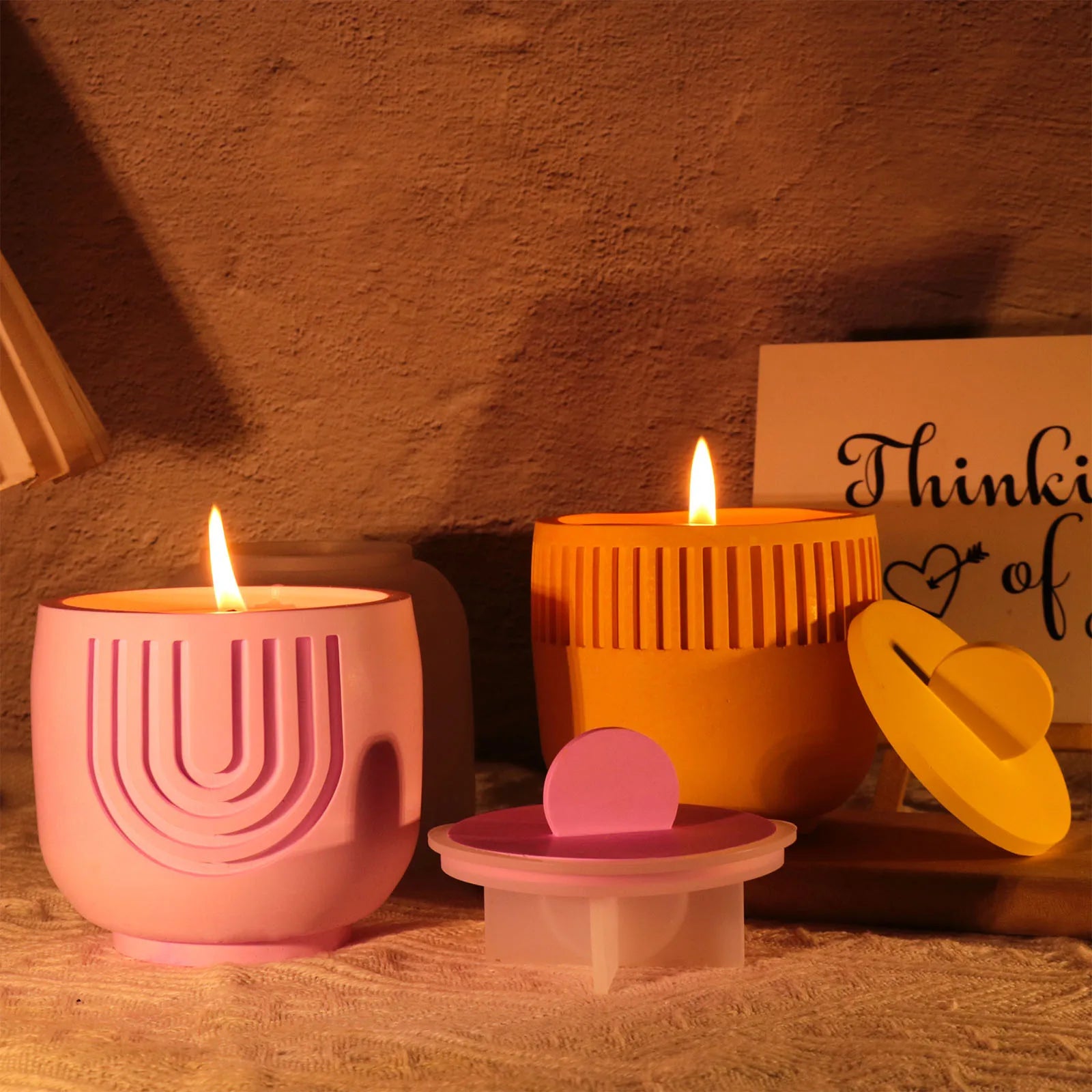 Striped Candle Cup Silicone Mold Gypsum Concrete Flower Pot Storage Box Moulds Mold Aromatherapy Cup Resin Candle Plaster Mold