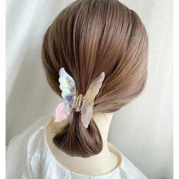 Acessórios de cabelo de borboleta de garra de cabelos novos, folha de acetato doce pegando para trás da cabeça de cabelo de cabelo