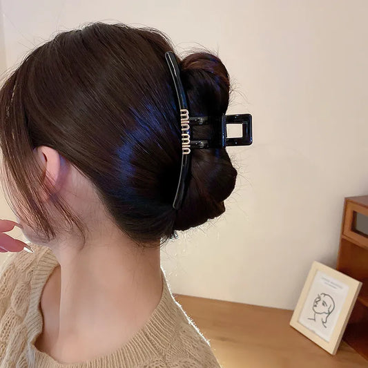Centro de pelo de letra negra para mujeres peluquería chicas cabello bandas de cabello clips brand accesorios para el cabello de moda de moda coreana