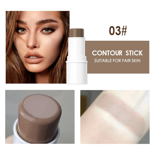 QIBEST Contour Stick Face Bronzer Makeup Waterproof Matte Finish Highlighters Shadow Contouring Pencil Stick Lasting Cosmetics