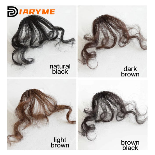 Curly Hair Bangs Synthetic Clip in Bangs Hair Extensions Natural Black Dark Brown Fringe Bang Light Brown Heat-Resistant Fiber