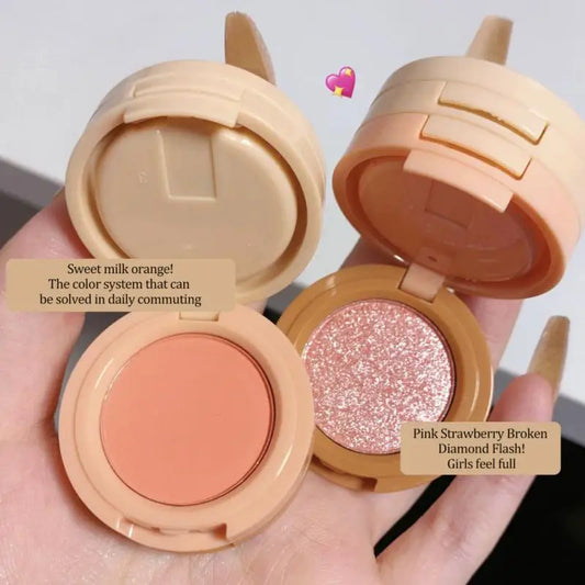 New 3 In 1 Matte Highlighter Blush Palette Pearly Blush Shiny Eyeshadow Multifunctional Face Makeup Palette Female Cosmetics
