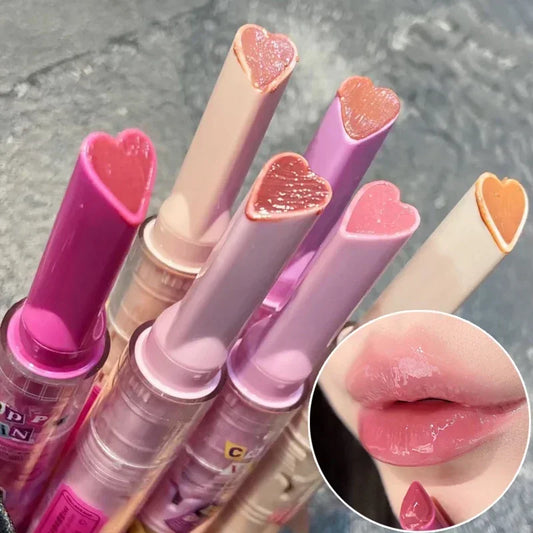 Love Shape Jelly Lipstick Waterproof Non-stick Cup Mirror Solid Lip Gloss Clear Lasting Moisturizing Lip Stick Makeup Cosmetic
