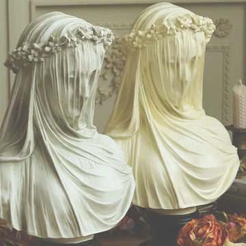 Mulher velada vela silicone molde fêmea noiva antigo busto estátua escultura de lady corporal moldes de silicone