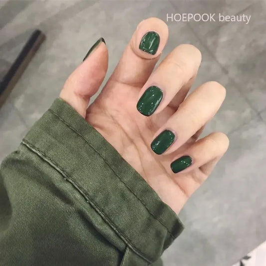 24 -stic kleure japankorea nep nagels vrouwen meisjes kunst acryl volledige dekking waterdichte pers op nagel korte valse nagels tips