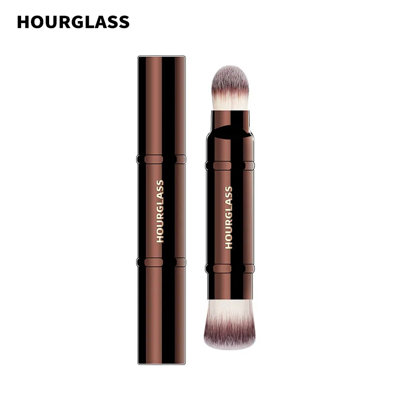 Hourglass Makeup Brush- No.15 Retractable Double-Ended Complexion Brush Soft Fiber Hair Fashion Design Single Face Brush