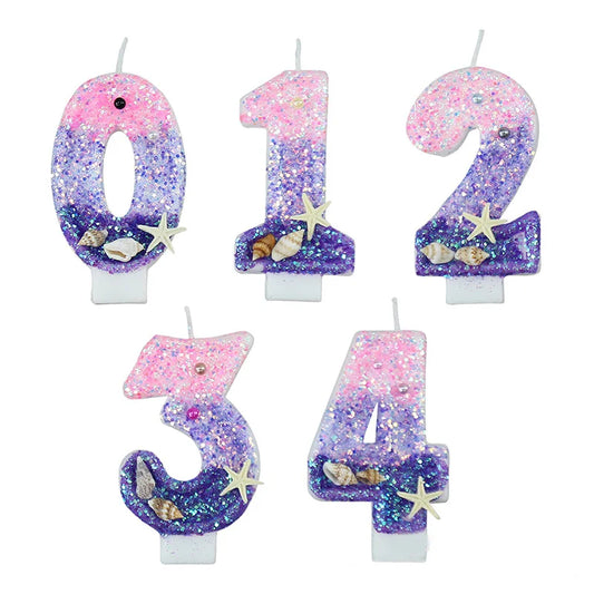 Princess Birthday Glitter Candle Cake Topper Decor Girl 0 1 2 3 4 5 6 7 8 9 -jarige Wedding Dessert Cupcake Baking Supplies