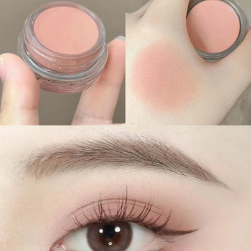 Matte Nude Eyeshadow Cream Waterproof Silky Smooth Eye Shadow Primer Pigment Pink Brown Eye Makeup Long Lasting Monochrome Peach