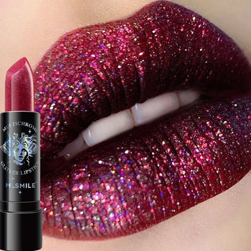 Diamond Glitter Lipstick Waterproof Shiny Lips Makeup Pearlescent Nude Red Lipsticks Shimmer Moisturizing Lip Gloss Cosmetics