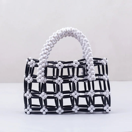 Brand Clear Acrylic Crystal Stone Box Totes Handbag Bead Bag Pearl Bag Designer Women Party Small Bucket Purse