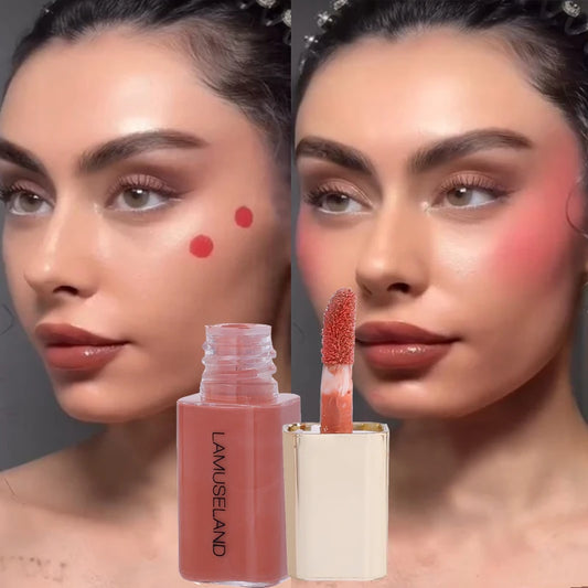 Mini Liquid Blush Velvet Matte Waterproof Blusher Face Pigment Lasting Beauty Natural Cream Cheek Tint Orange Peach Blush Makeup
