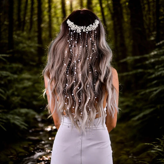 Mode bruids haaraccessoires dameshandgeweven golvende haaraccessoires accessoires Accessoires Pearl Fringe Hair Comb.