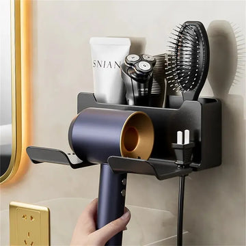 1PC Hair Dryer Holder Wall Mounted Self Adhesive Blow Dryer Holder Rack Dyson Hair Dryer Organizer Storage Bathroom Accessories