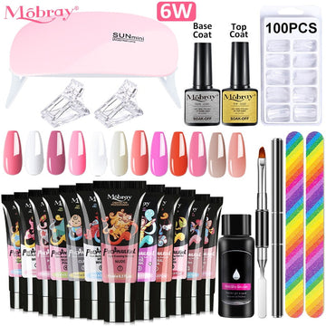 MOBRAY POLY NAIL GEL SET MANICURE SET GEL CUTICE DUPHER -vinger Extend Mold Nail Kit All voor Quick Extension Manicure Set