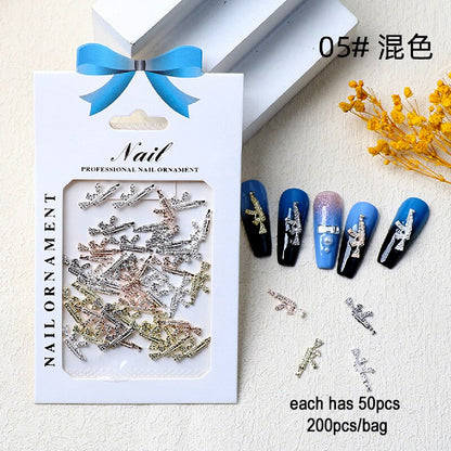 3D Ganta Muerte Nail Charms Metal Rhinestones Gems Glitter Acrylic Nail Art Jewelry Manicure Nail Decoration Accessories