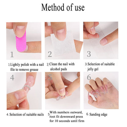 191-200 Number Cream Ballerina Handmade False Nails Professional Wearable Nail Art With Glue Korean Reusable Press on Nails