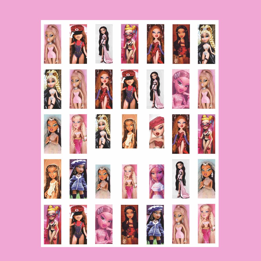 1Pc 3D Doll Design Nail Stickers Self Adhesive Transfer Decals Manicure Tip Wraps Acrylic Nails Art Sliders DIY Decoration
